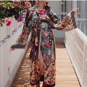 Floral Cardigan Kimono Duster beach coverup